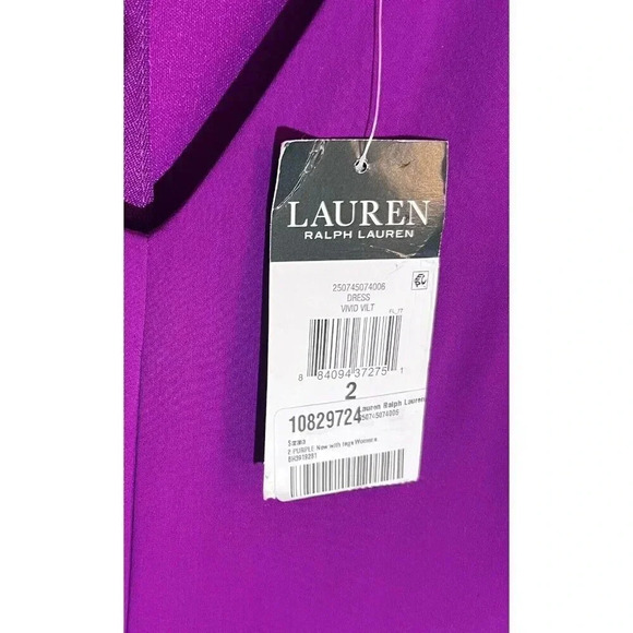 Lauren Ralph Lauren VIVID VIOLET Cocktail Party Dress Size 2 NEW - Picture 7 of 10